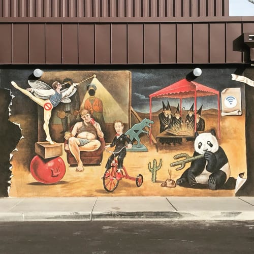 Fusion of Characters | Murals by Diego Pérez | FOUND:RE Phoenix Hotel in Phoenix