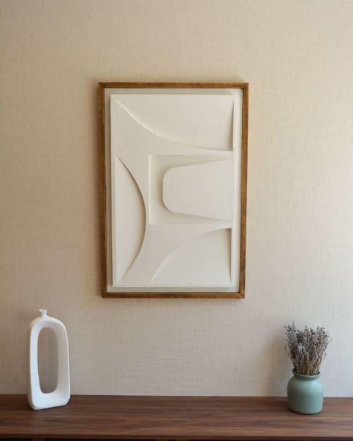 No. 105 Japandi Plaster Wall Relief - Scandinavian Decor | Wall Sculpture in Wall Hangings by Joseph A