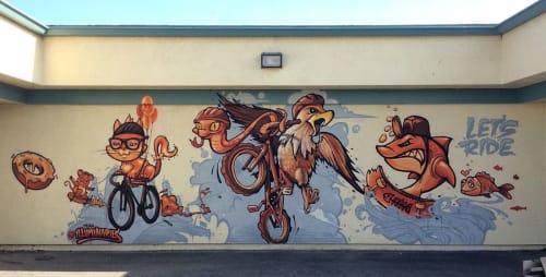 Let's Ride | Murals by Illuminaries | Cesar Chavez Middle School in Union City