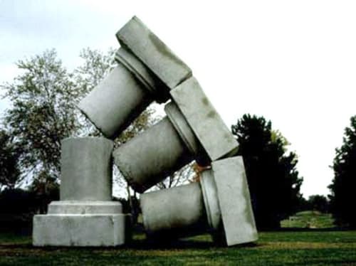 Impermanent Column | Public Sculptures by Thomas Skomski | University of Illinois at Springfield in Springfield
