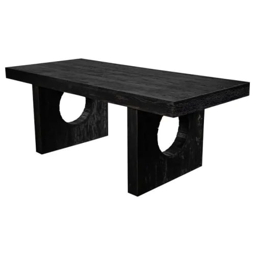 Banham Black Brutalist Oak Dining Table | Tables by NO AGE FURNITURE STUDIO