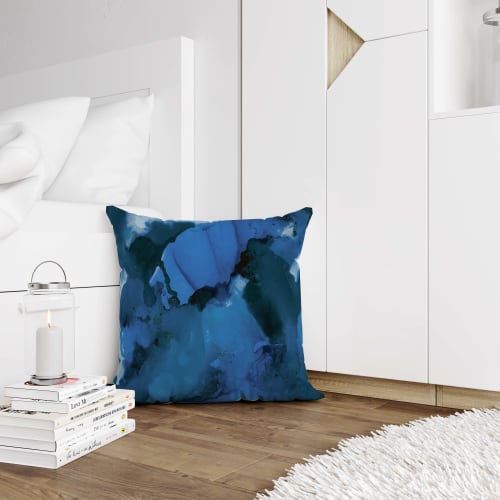 Blue Green Moonstone Pillow Cover "Moonstone Collection" | Pillows by MELISSA RENEE fieryfordeepblue  Art & Design