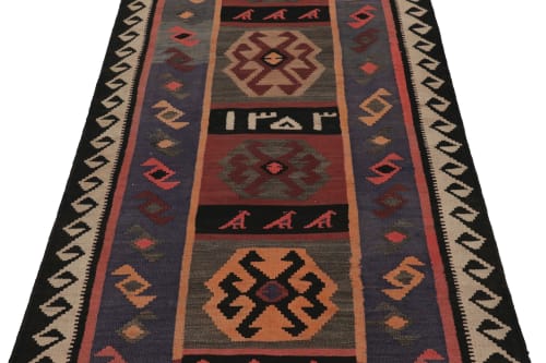 Vintage Zanjan Persian Kilim Runner Rug, Gray with Tribal | Area Rug in Rugs by Rug and Kilim