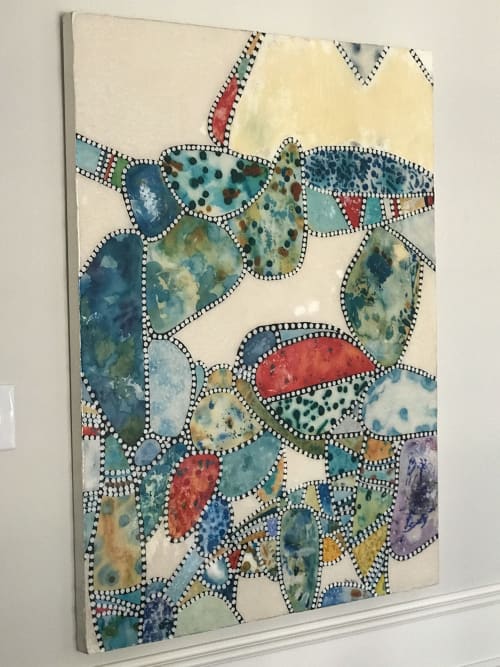 White girl tribal ll | Paintings by Anne Beletic | Private Residence in Dallas