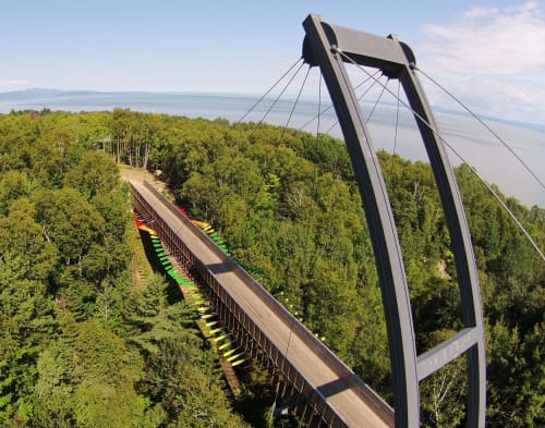 LE PASSE-TEMPS | Public Sculptures by COOKE-SASSEVILLE | Le Massif in Petite-Rivière-Saint-François