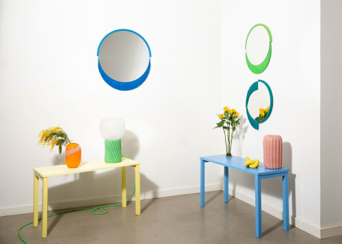 Round fringe mirror, Swirl lamp, Ceramic vase | Wall Hangings by Tero Kuitunen | Helsinki in Helsinki