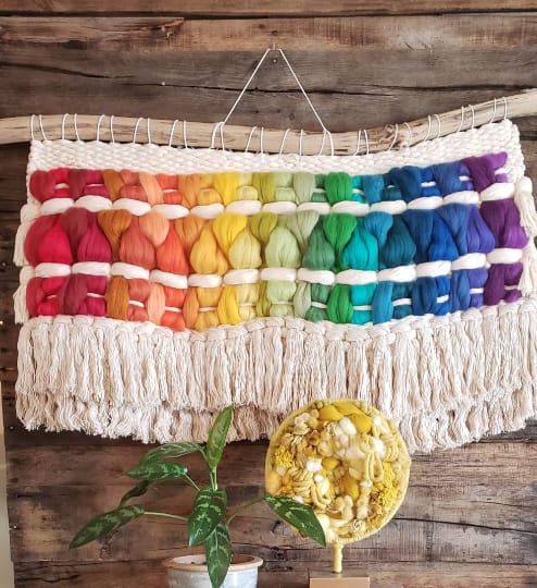 Woven rainbow | Macrame Wall Hanging in Wall Hangings by TexturizeYourEyes by Amber Kokenge