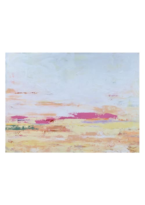Warm and Bright Landscape Abstract on Large Canvas | Paintings by Ariane Callender Abstract Artist