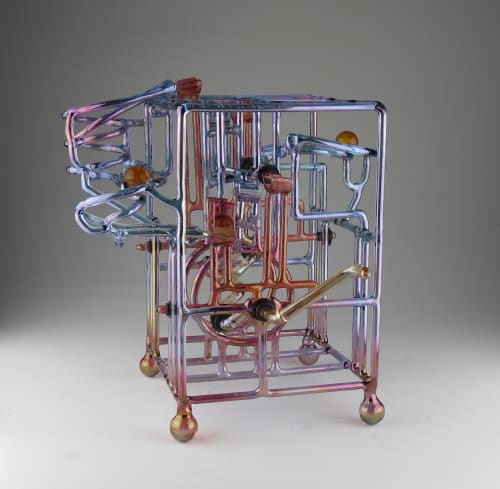 FRED Series Marble Machine | Sculptures by Bandhu Dunham | Private Residence, Santa Monica, CA in Santa Monica