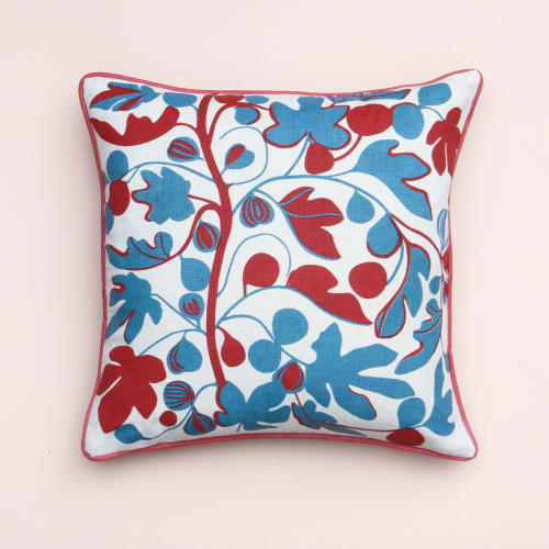 Figs Cornflower Blue Cushion Cover | Pillows by Jessie de Salis