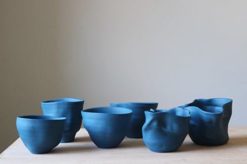 Miniature Titian blue vases