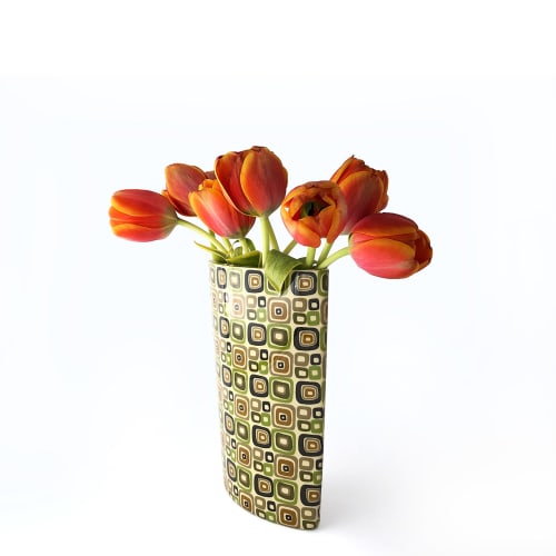 Glass and Textile Vase - TORTOISESHELL | Decorative Objects by DeKeyser Design