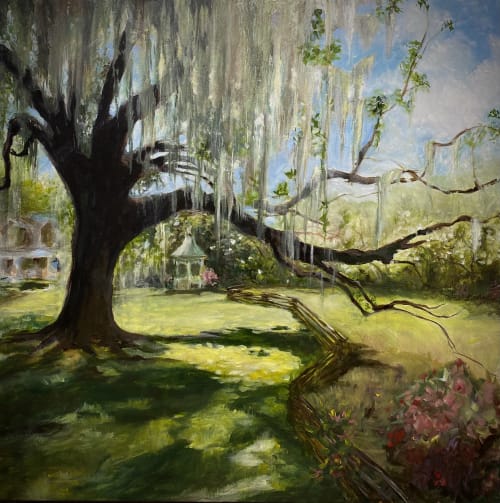 MAGNOLIA PLANTATION custom landsape painting | Oil And Acrylic Painting in Paintings by Rebecca Hutchins