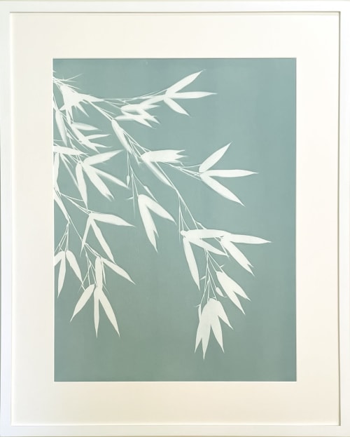 Celadon Bamboo I (18 x 24" original monotype) | Photography by Christine So | Thomas Deans Fine Art in Atlanta