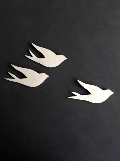 We Three Together Flying | Wall Sculpture in Wall Hangings by Elizabeth Prince Ceramics