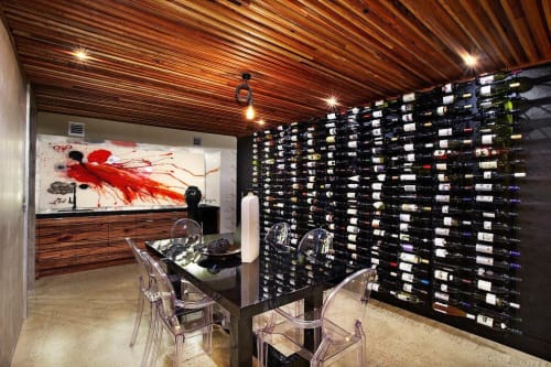 Custom built Wine Cellars combined with Glass Art | Art & Wall Decor by GlassXpressions - Lisa de Boer