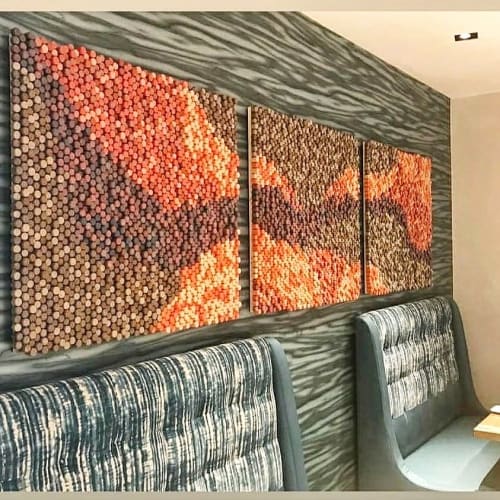 Wine Cork Art Installation | Wall Sculpture in Wall Hangings by Erin Harris | Renaissance Newport Beach Hotel in Newport Beach