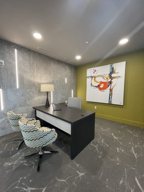 ABSTRACT - BURST OF ORANGE | Oil And Acrylic Painting in Paintings by Michele D. Lee - Fine Artist | Vista Brooklyn in Jacksonville