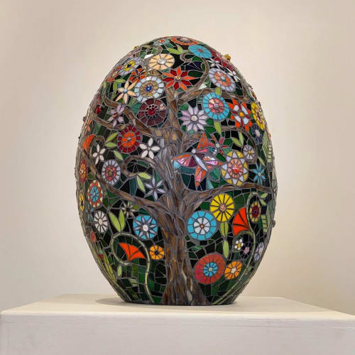 Fertility - Egg Sculpture | Public Sculptures by JK Mosaic, LLC