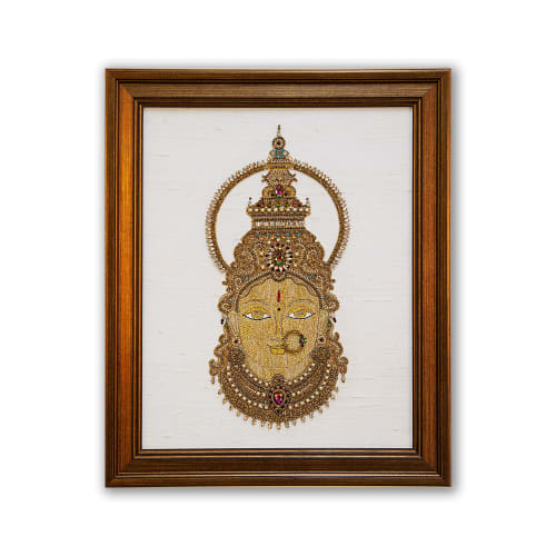 India Artwork of Hindu God Mahalakshmi Wall Art | Ornament in Decorative Objects by MagicSimSim
