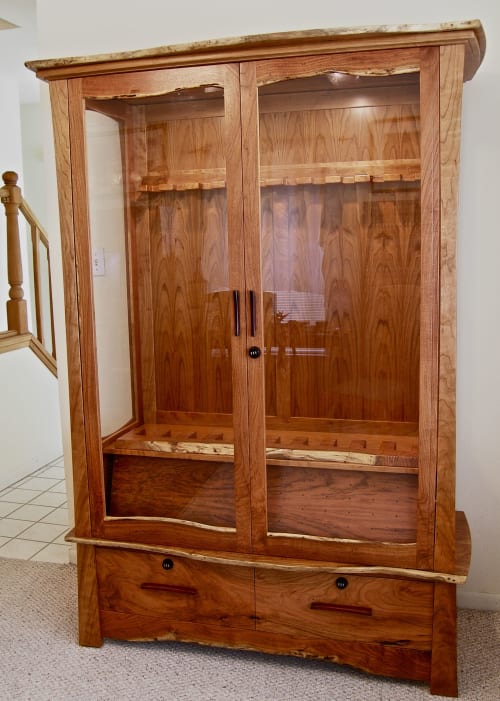 Display Cabinet In Mesquite And Cherry