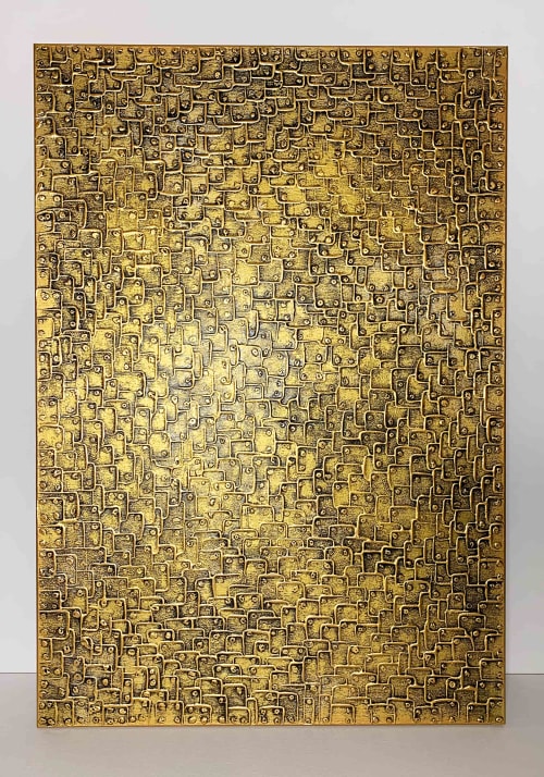 Industrial Chic: Vintage Gold (SOLD) | Oil And Acrylic Painting in Paintings by Alessia Lu