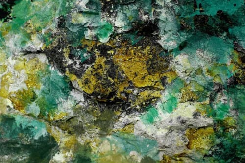 Aqua Gold Stone | Oil And Acrylic Painting in Paintings by Irena Orlov