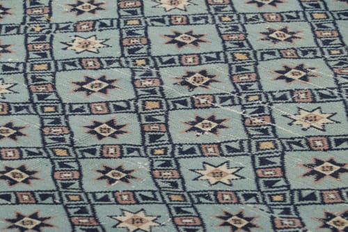 Vintage Turkish Rug in Blue with Geometric Patterns Rug | Area Rug in Rugs by Rug and Kilim