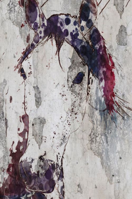 Purple Horse | Oil And Acrylic Painting in Paintings by Irena Orlov