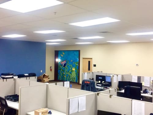 Indoor Office Mural | Murals by Ryan Frizzell (The Rhinovirus) | Interstate Logistics in Murfreesboro