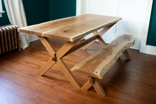 "Gold Coast" White Oak Trestle Table | Tables by Big Tooth Co