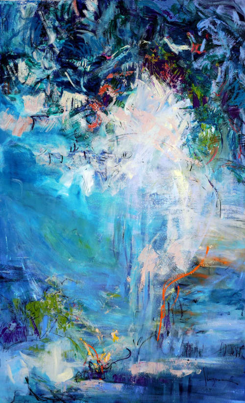 Immersion II, Oversize Oil Painting | Oil And Acrylic Painting in Paintings by Dorothy Fagan Fine Art: Joy's Garden