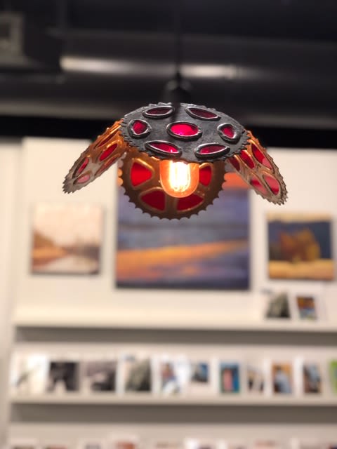 Gear Lamp | Lighting Design by Velo Gioielli | Alberta Street Gallery in Portland