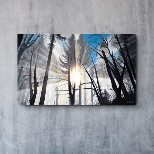 Sun Through Fog Painting | Oil And Acrylic Painting in Paintings by Art By Cedar