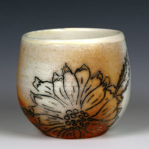 Floral Teabowl | Drinkware by Denise Joyal - Kilnjoy Ceramics