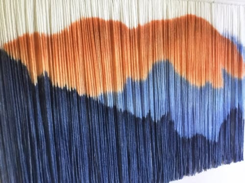 AMBER DUNE Abstract Mountain Landscape Wall Tapestry | Macrame Wall Hanging in Wall Hangings by Wallflowers Hanging Art
