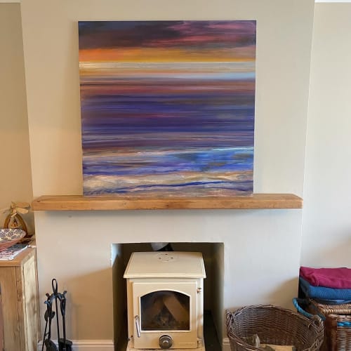 Jersey Sunset painting | Oil And Acrylic Painting in Paintings by Caroline Hall