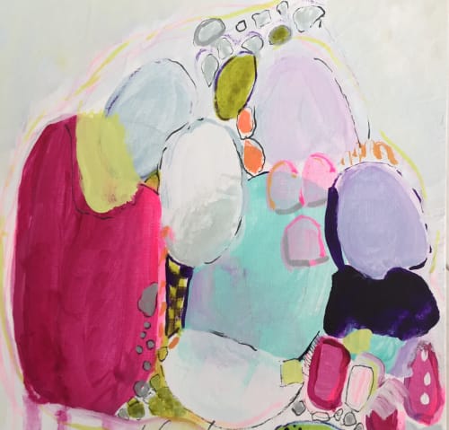 Sun Kissed Beach Glass 🔴 | Oil And Acrylic Painting in Paintings by Darlene Watson Abstract Artist