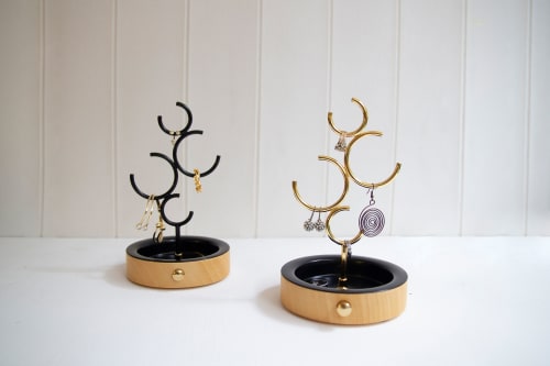 Hoop Jewelry Holder & Organizer - Black | Decorative Box in Decorative Objects by Kitbox Design