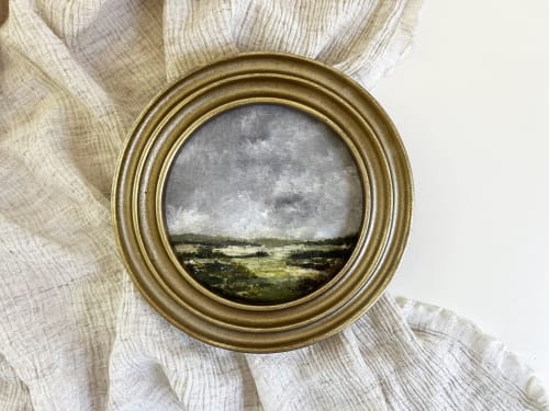 Round Landscape Art Print in Vintage Style | Paintings by Melissa Mary Jenkins Art