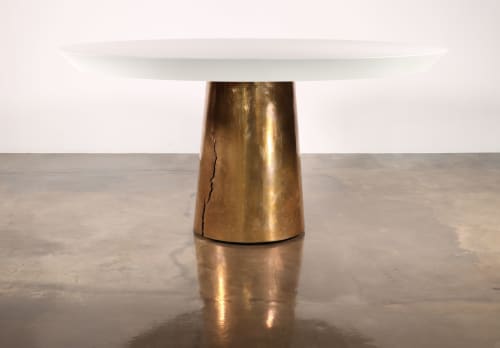 Cast Bronze Pedestal Dining Table by Costantini, Beninx | Tables by Costantini Design