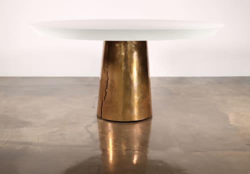 Cast Bronze Pedestal Dining Table by Costantini, Beninx