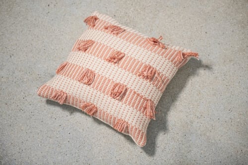Striped Guayaba Pink Pillow | Pillows by Zuahaza by Tatiana
