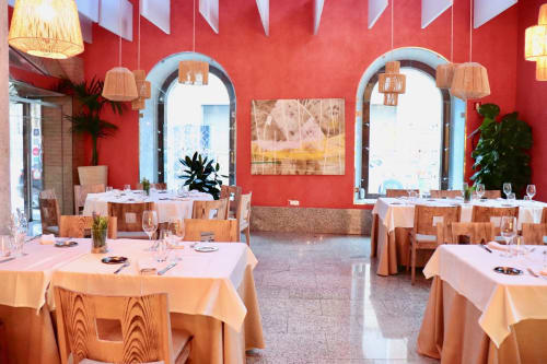 'Toledo Strings' | Macrame Wall Hanging by TRUDI VAN DER ELSEN | Restaurante La Fábrica de Harinas in Toledo
