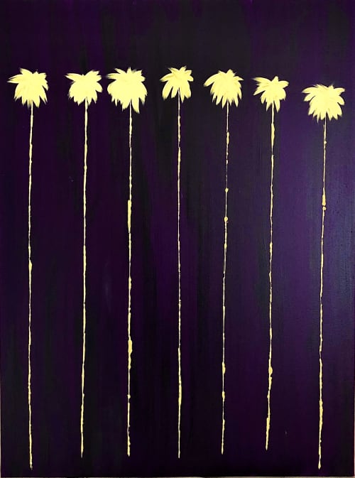 Lucky 7 Palms | Paintings by Dutch Montana Art | Corona Del Mar in Newport Beach