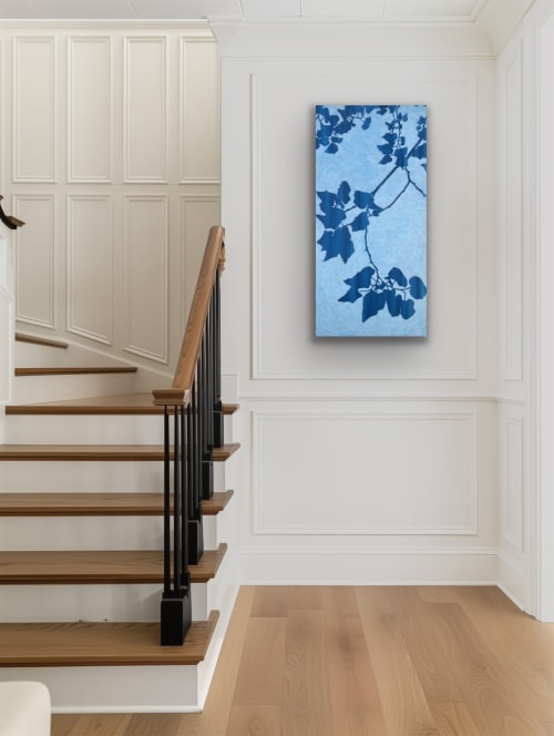 Twilight Redbud: 48 x 24" Acrylic painting on canvas | Oil And Acrylic Painting in Paintings by Christine So