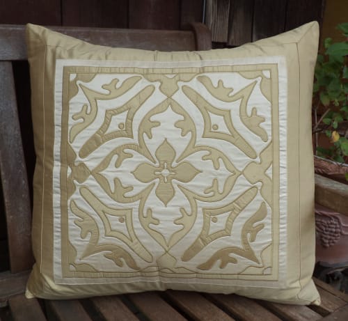 "Platinum Blonde" 20" sq. | Pillows by APPLIQUE ARTISTRY