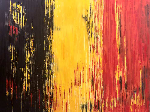 Abstract Belgian Flag | Oil And Acrylic Painting in Paintings by KARDIMAGO