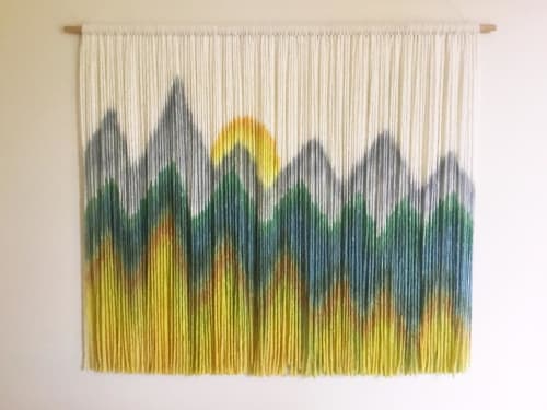 SUNSET ASPENS Mountain Landscape Dyed Tapestry | Wall Hangings by Wallflowers Hanging Art
