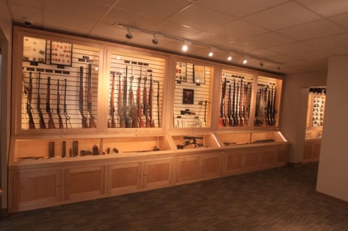 Gun Display Cabinet By Blue J Woodworking Seen At Private